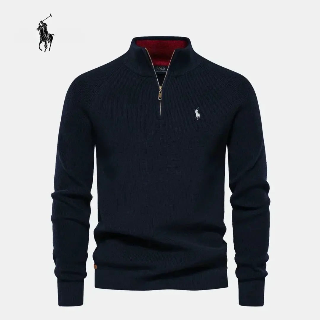 Half-Zip Ribbed Jumper