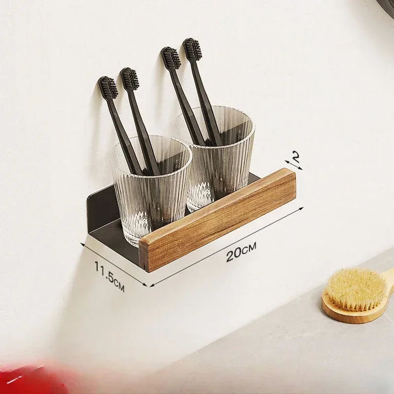 OakSteel Punch-Free Bathroom Rack