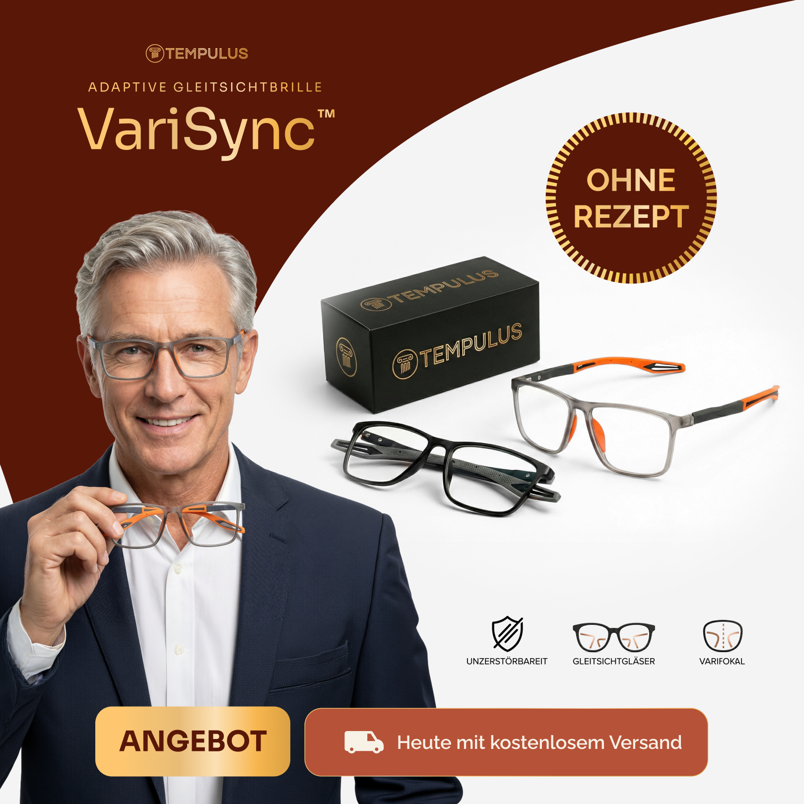 VariSync™ Adaptive Gleitsichtbrille + Gratisgeschenk (Adaptive Technologie)