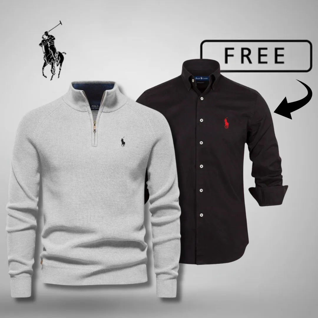Style & Comfort Premium – Half-Zip Jumper + FREE Classic Shirt