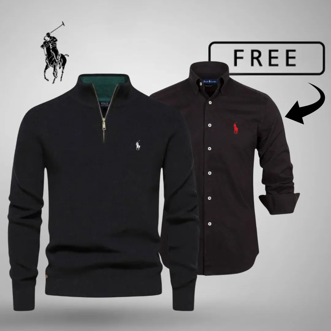 Style & Comfort Premium – Half-Zip Jumper + FREE Classic Shirt