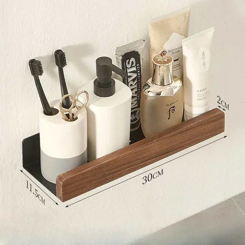 OakSteel Punch-Free Bathroom Rack
