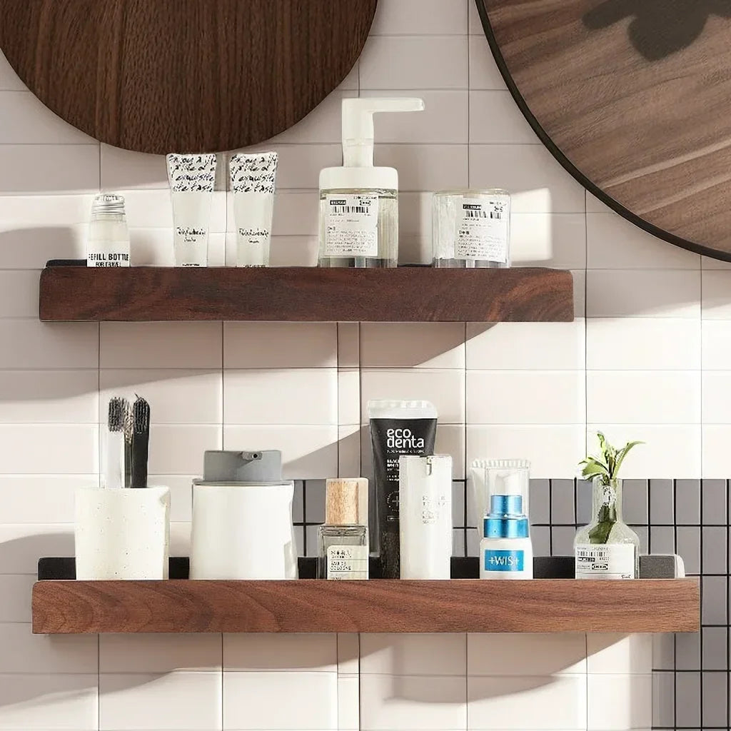 OakSteel Punch-Free Bathroom Rack
